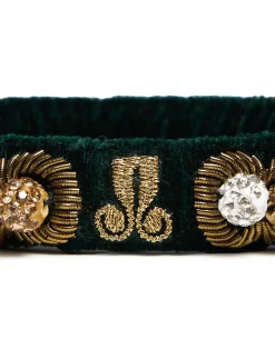 La DoubleJ Bijoux|Accessories<Tesoro BraceletSolid Camouflage Green in Velvet