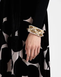 La DoubleJ Bijoux|Accessories<Tesoro Double BraceletSolid Ivory in Velvet