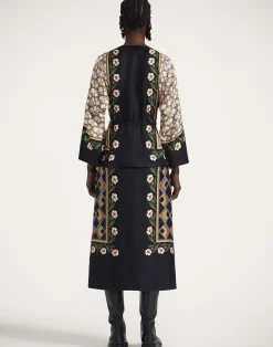 La DoubleJ Party Dressing<The Apericena DressDazed Plac&eacute;e Black in Silk Twill