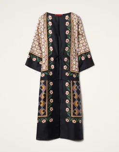 La DoubleJ Vestiti<The Apericena DressDazed Plac&eacute;e Black in Silk Twill