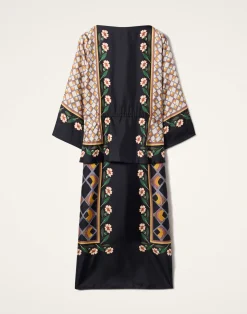 La DoubleJ Vestiti<The Apericena DressDazed Plac&eacute;e Black in Silk Twill