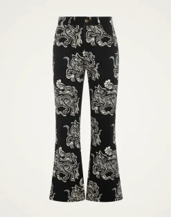 La DoubleJ Denim|Pantaloni E Shorts<The Cropped Flare JeanCrazy Tigers Black & White in Cotton Drill