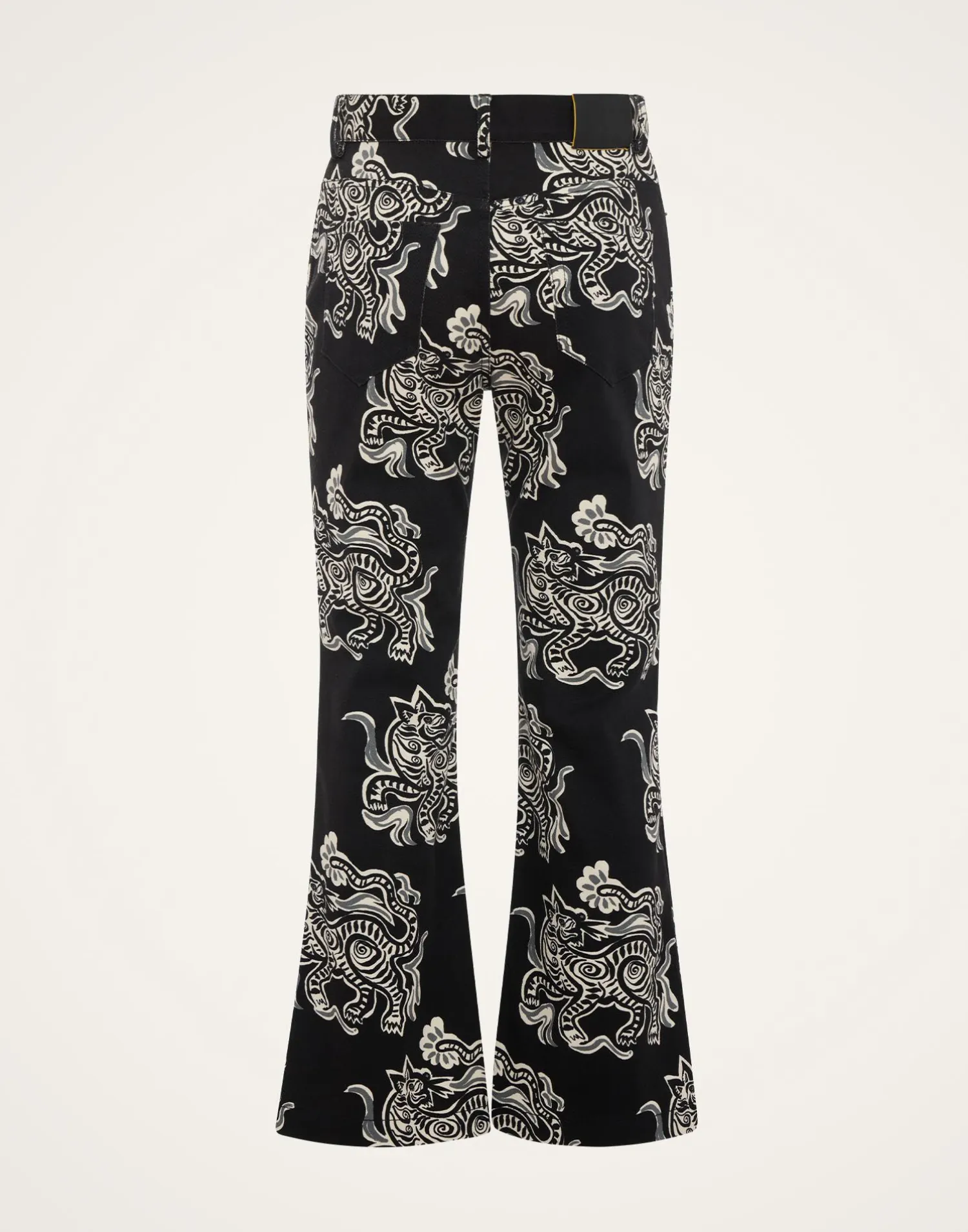 La DoubleJ Denim|Pantaloni E Shorts<The Cropped Flare JeanCrazy Tigers Black & White in Cotton Drill