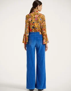La DoubleJ Pantaloni E Shorts<The Flare PantsSolid Light Blue in Velvet Corduroy