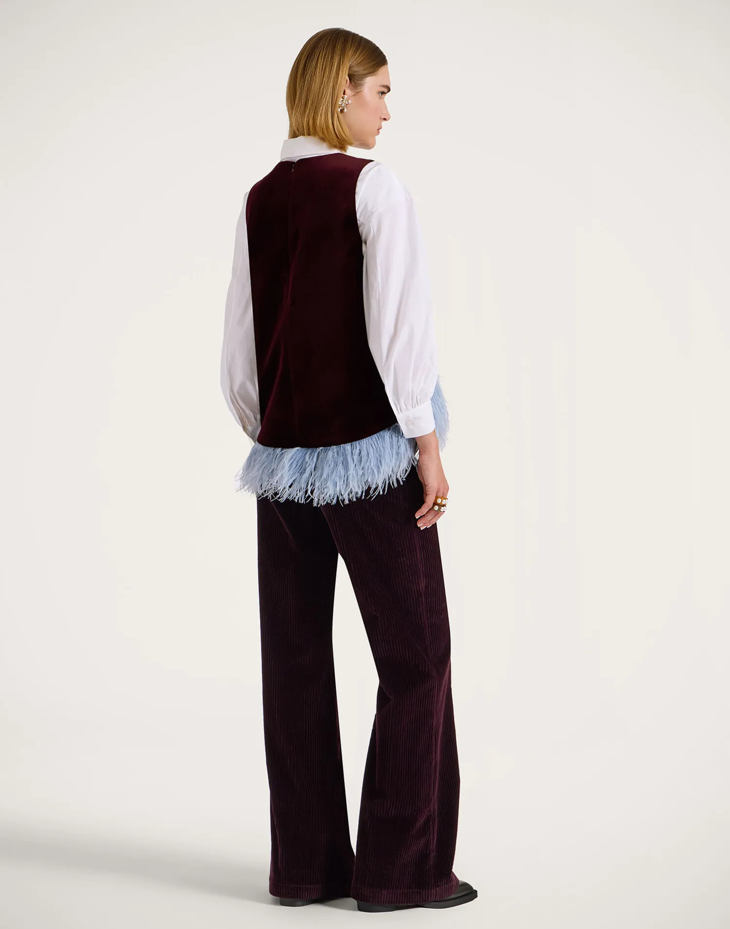 La DoubleJ Pantaloni E Shorts<The Flare PantsSolid Purple in Velvet Corduroy