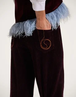 La DoubleJ Pantaloni E Shorts<The Flare PantsSolid Purple in Velvet Corduroy