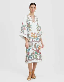 La DoubleJ Vestiti<The KaftanGrenadilla Placée Off White in Silk Twill