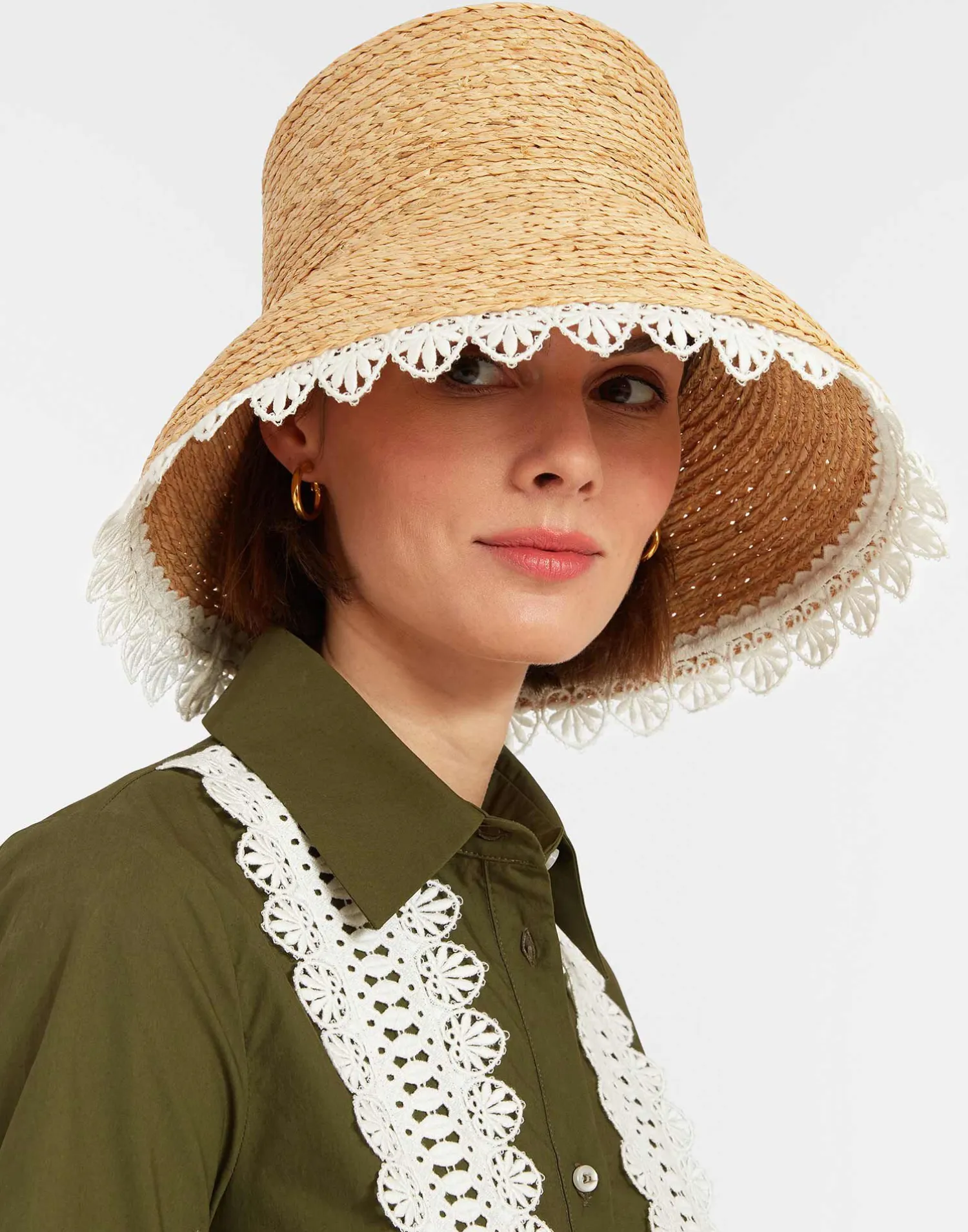 La DoubleJ Cappelli|Accessories<The Ombra HatSolid Ivory in Raffia