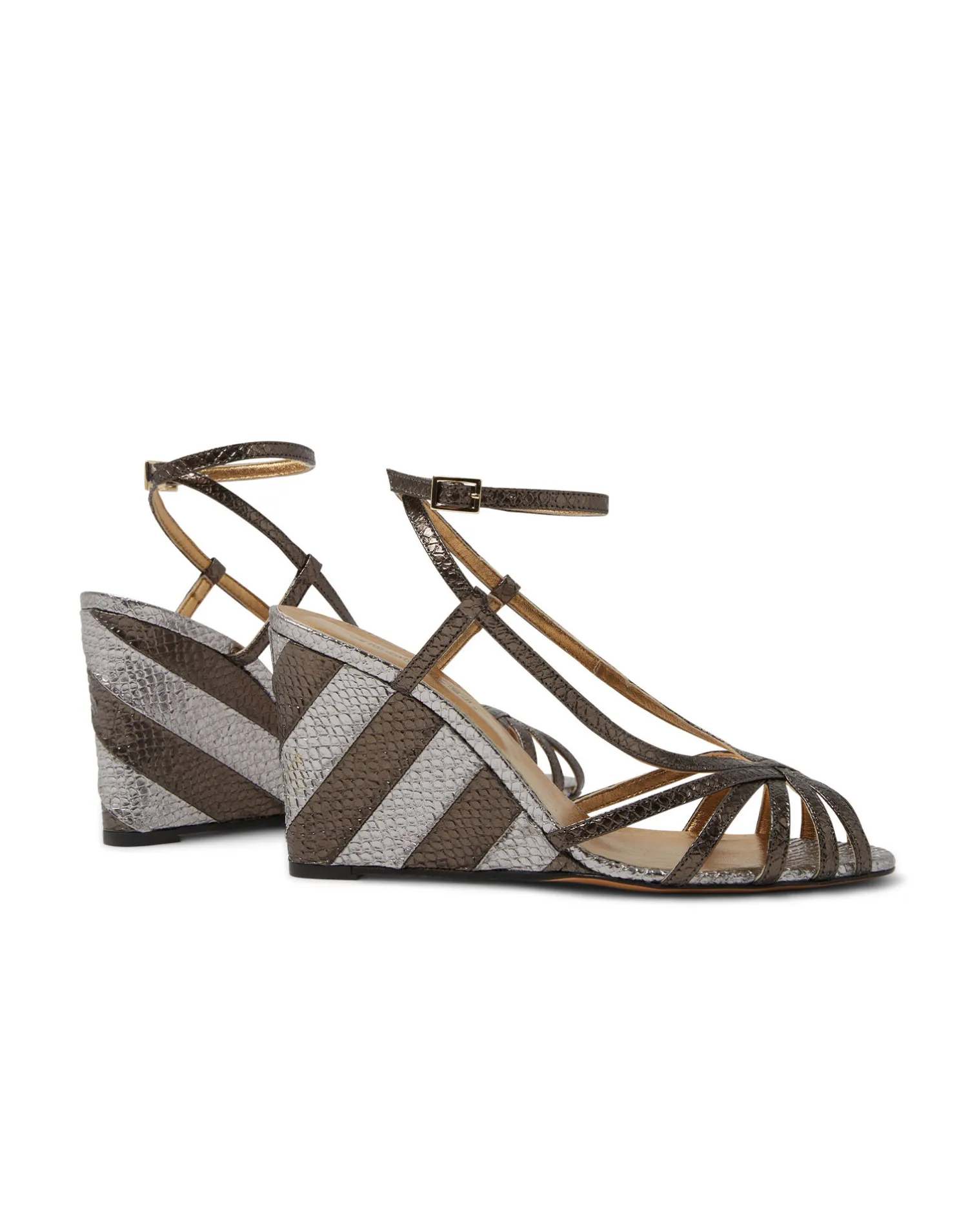 La DoubleJ Scarpe|Accessories<The Weekend WedgeAnthracite in Faux Python