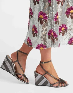 La DoubleJ Scarpe|Accessories<The Weekend WedgeAnthracite in Faux Python