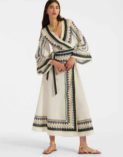 La DoubleJ Vestiti<The Wrap DressDoric Plac&eacute;e Cream in Cotton Voile