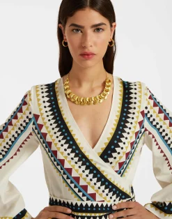 La DoubleJ Vestiti<The Wrap DressDoric Plac&eacute;e Cream in Cotton Voile