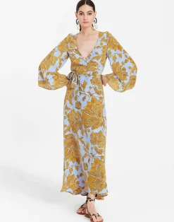 La DoubleJ Vestiti<The Wrap DressTangle Light Blue in Crepe De Chine