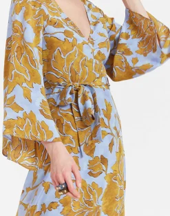 La DoubleJ Vestiti<The Wrap DressTangle Light Blue in Crepe De Chine