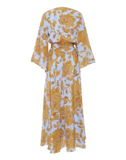 La DoubleJ Vestiti<The Wrap DressTangle Light Blue in Crepe De Chine