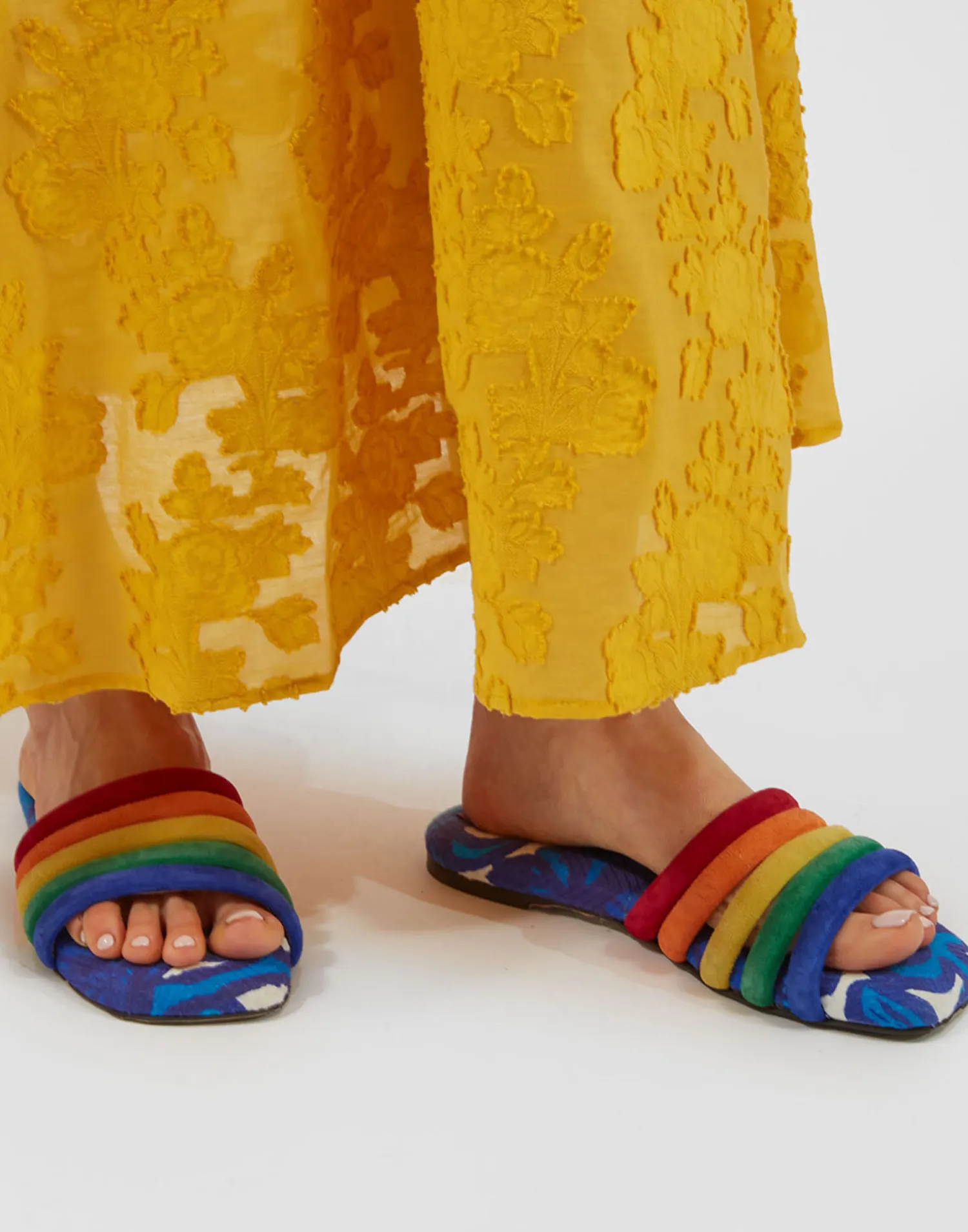 La DoubleJ Scarpe|Accessories<Tones SlideAnemone in Cotton Chevron