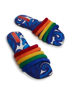 La DoubleJ Scarpe|Accessories<Tones SlideAnemone in Cotton Chevron