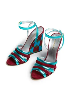 La DoubleJ Scarpe|Accessories<Tones WedgeMezzaluna Green in Duchesse