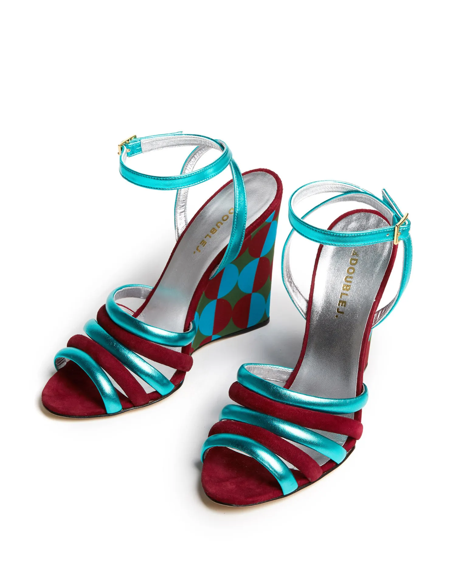 La DoubleJ Scarpe|Accessories<Tones WedgeMezzaluna Green in Duchesse