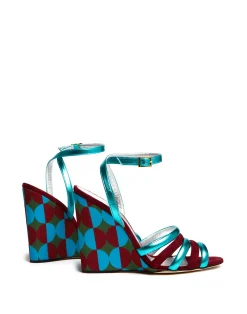 La DoubleJ Scarpe|Accessories<Tones WedgeMezzaluna Green in Duchesse