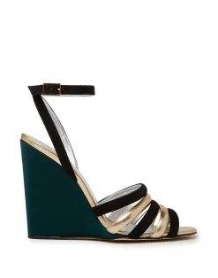 La DoubleJ Scarpe|Accessories<Tones WedgeSolid Green in Raso