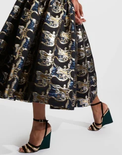La DoubleJ Scarpe|Accessories<Tones WedgeSolid Green in Raso