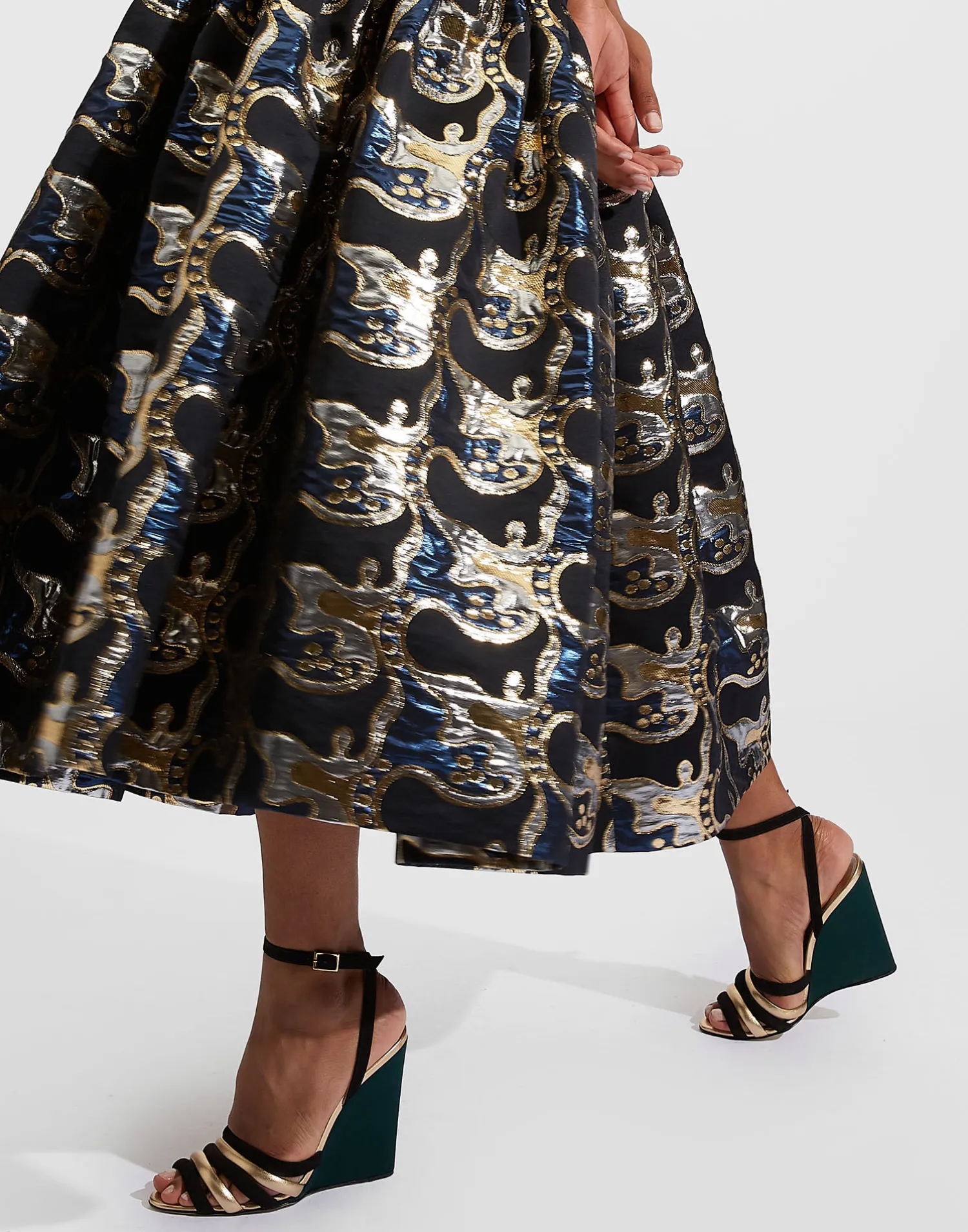 La DoubleJ Scarpe|Accessories<Tones WedgeSolid Green in Raso