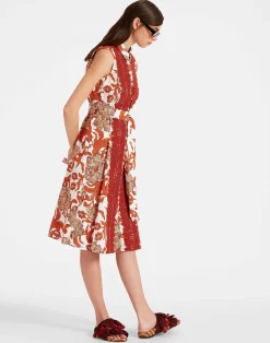 La DoubleJ Vestiti<Tootsie DressReef White in Summer Poplin With Lacey Ribbons