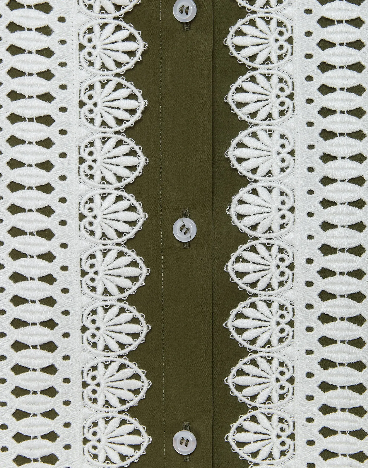 La DoubleJ Vestiti<Tootsie DressSolid Camouflage in Crisp Poplin With Lacey Ribbons