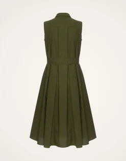 La DoubleJ Vestiti<Tootsie DressSolid Camouflage in Crisp Poplin With Lacey Ribbons