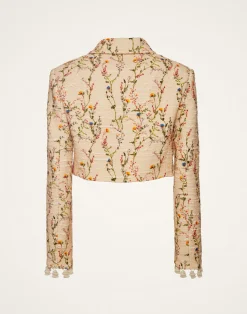 La DoubleJ Capispalla<Torero JacketPrimavera Cream in Tweed With Tassels