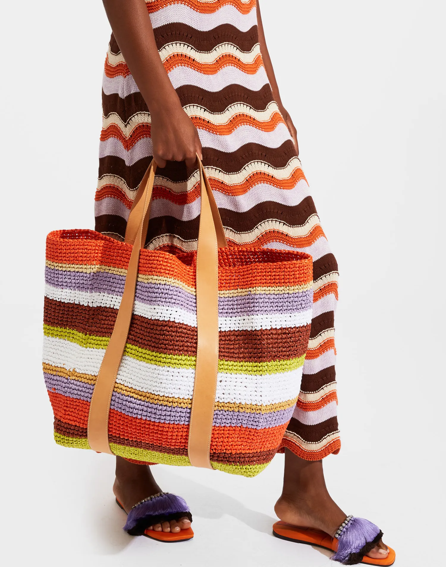 La DoubleJ Borse E Pochettes|Accessories<Tote Raffia BagMulticolor White in Raffia