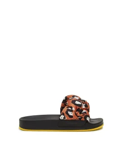 La DoubleJ Scarpe|Accessories<Treccia SlidesLady Leopard in Twill