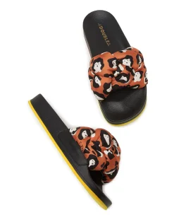 La DoubleJ Scarpe|Accessories<Treccia SlidesLady Leopard in Twill