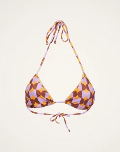 La DoubleJ Moda Mare<Triangle Bikini TopMezzaluna Orange in Lycra