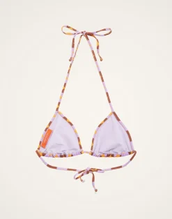 La DoubleJ Moda Mare<Triangle Bikini TopMezzaluna Orange in Lycra