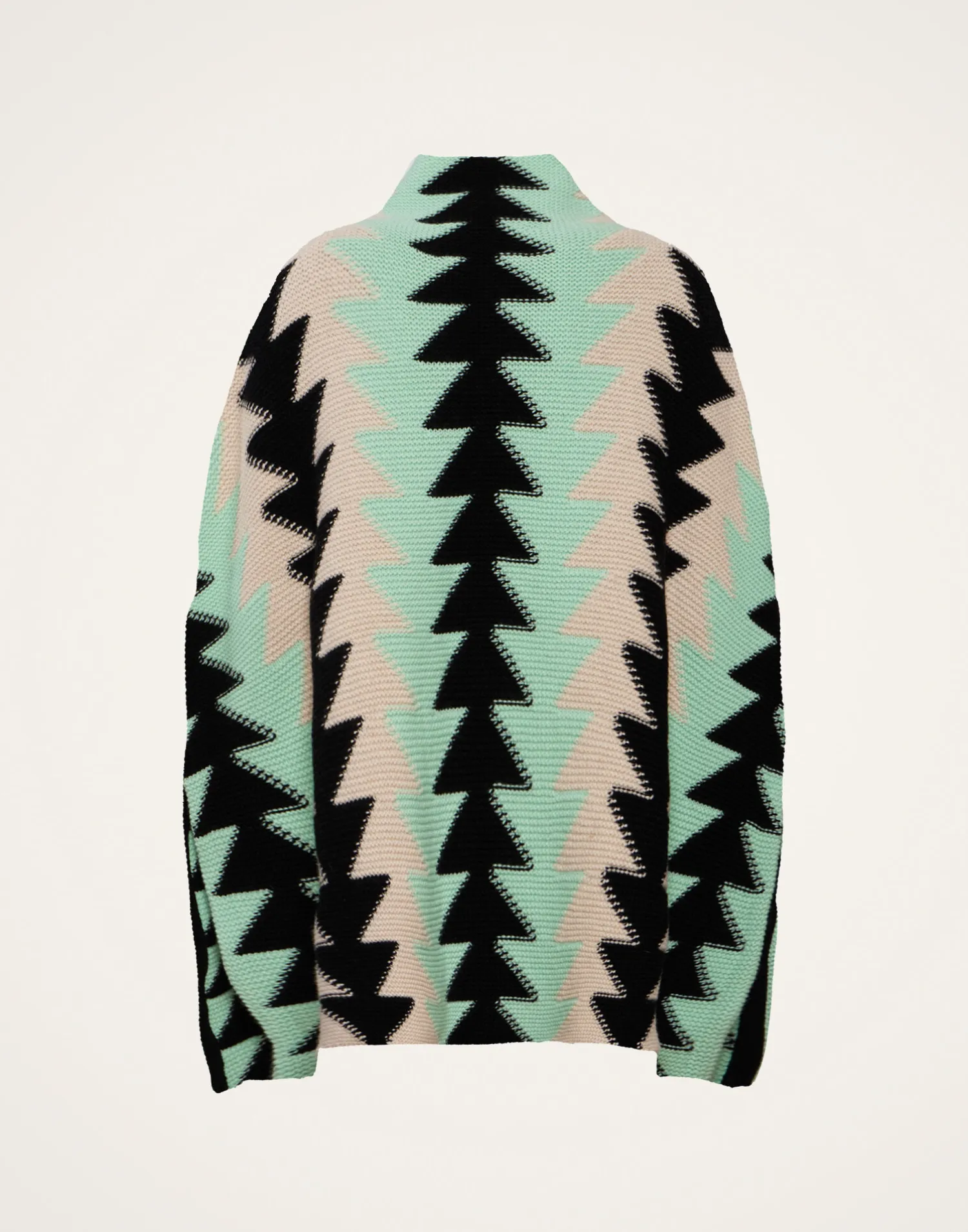 La DoubleJ Capispalla|Maglieria<Trine CapeMint in Wool Intarsia