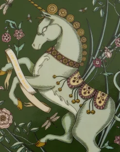La DoubleJ Home Décor|Vassoi E Svuotatasche<Trinket TrayThe Unicorn Dark Green in Porcelain