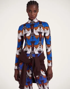 La DoubleJ Loungewear<TurtleneckAli Chocolate in Skinny Jersey