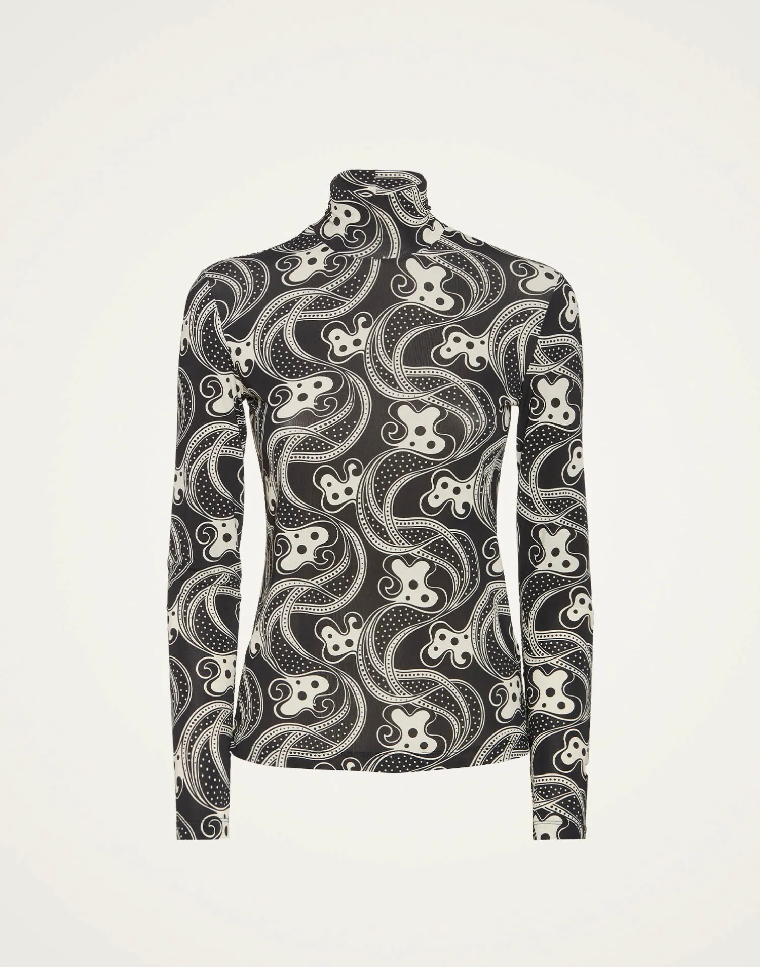 La DoubleJ Loungewear<TurtleneckAperol Black & White in Skinny Jersey