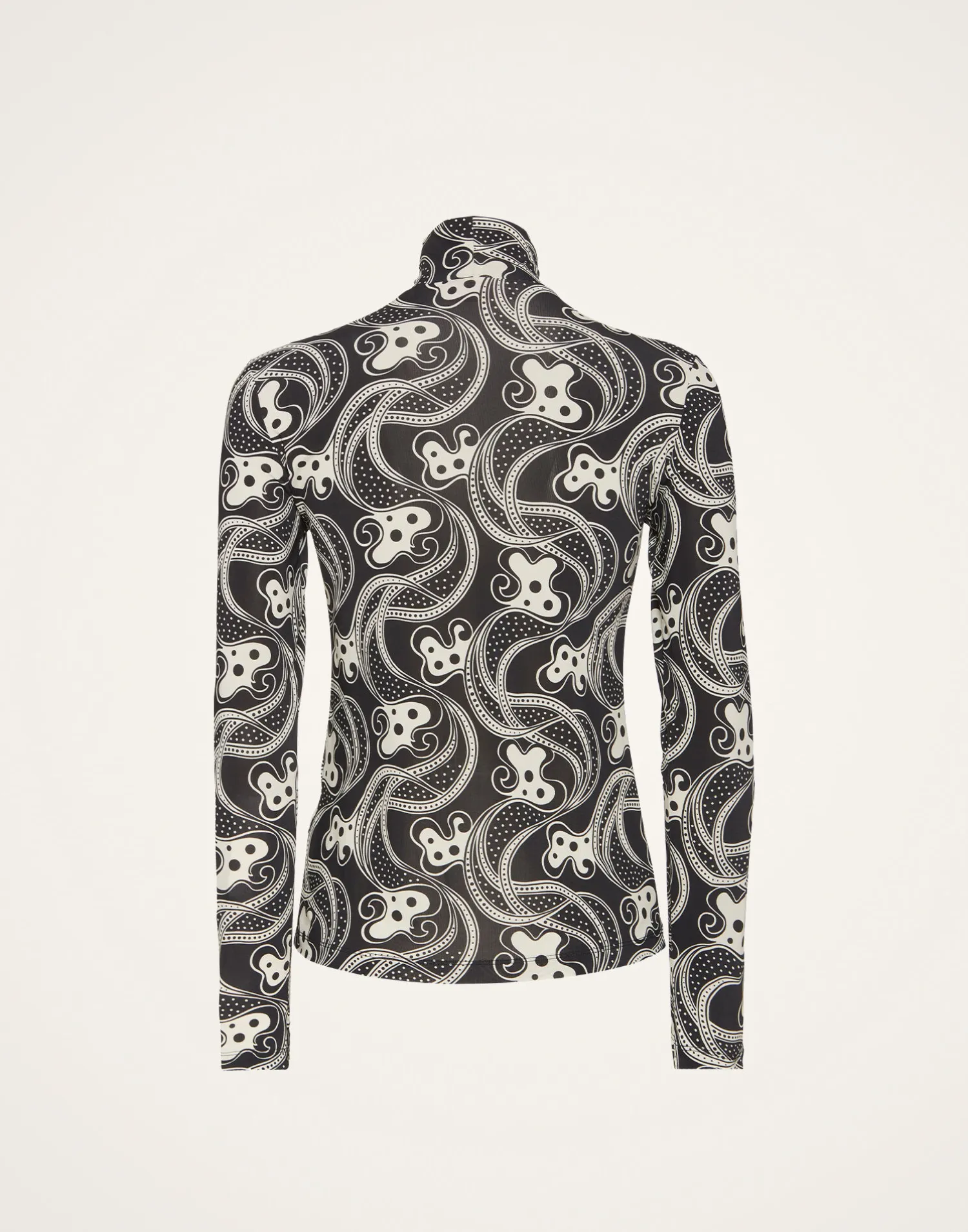 La DoubleJ Loungewear<TurtleneckAperol Black & White in Skinny Jersey