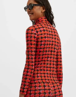 La DoubleJ Loungewear<TurtleneckBlack Cherries in New Skinny Jersey