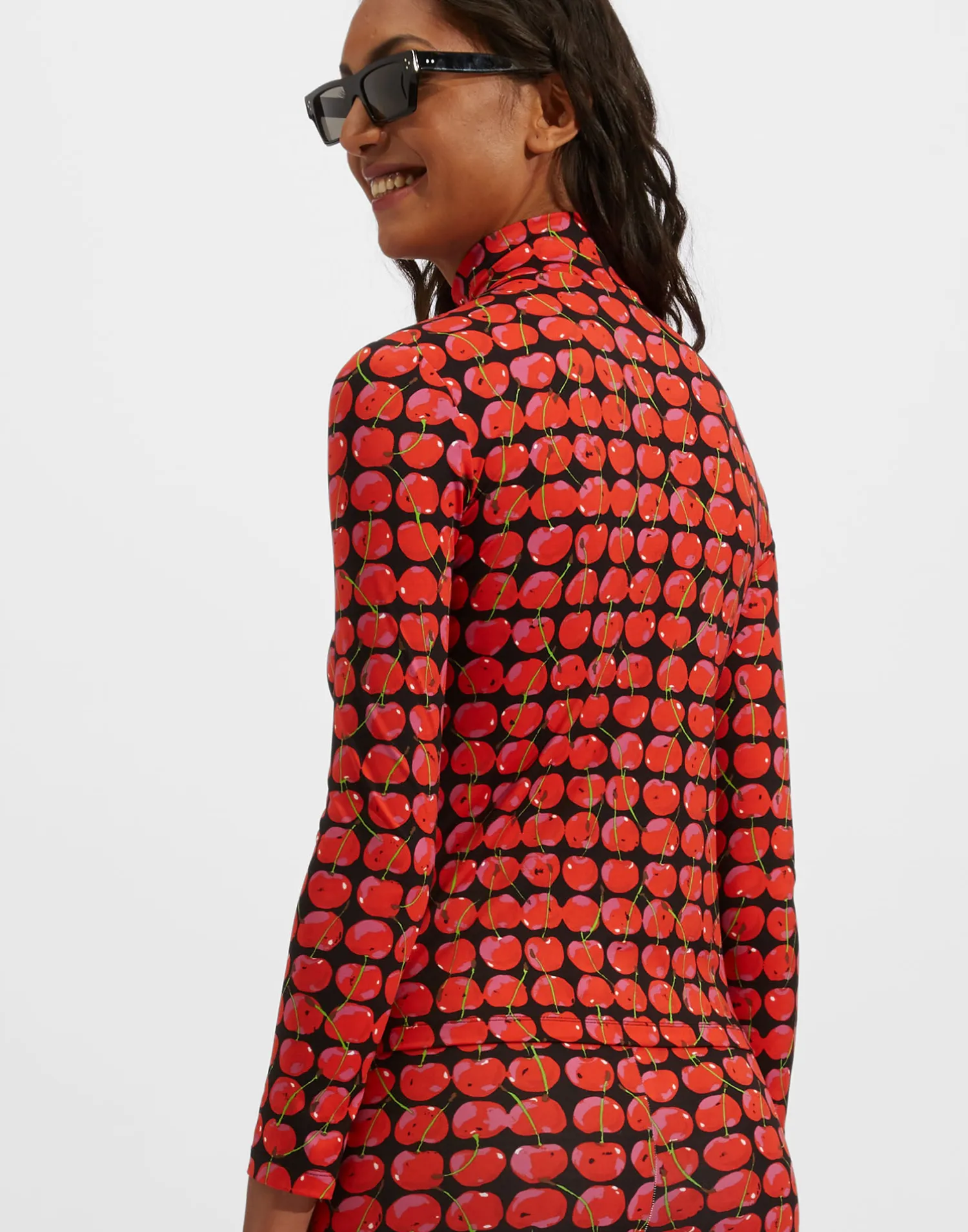 La DoubleJ Loungewear<TurtleneckBlack Cherries in New Skinny Jersey
