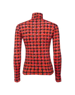 La DoubleJ Loungewear<TurtleneckBlack Cherries in New Skinny Jersey