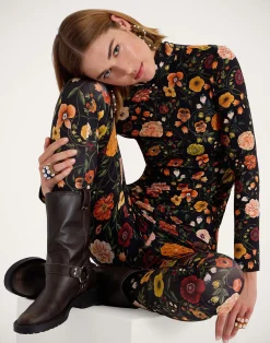 La DoubleJ Loungewear<TurtleneckBotticelli Black in Skinny Jersey