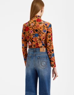 La DoubleJ Camicie E Top<TurtleneckBotticelli Rust in Velvet Stretch