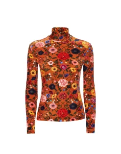 La DoubleJ Camicie E Top<TurtleneckBotticelli Rust in Velvet Stretch