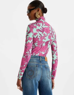 La DoubleJ Loungewear<TurtleneckLilium Purple in Skinny Jersey