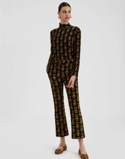 La DoubleJ Loungewear|Camicie E Top<TurtleneckScarab Black in Stretch Velvet