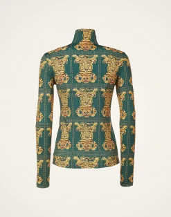 La DoubleJ Loungewear<TurtleneckTiger Tiles in Skinny Jersey